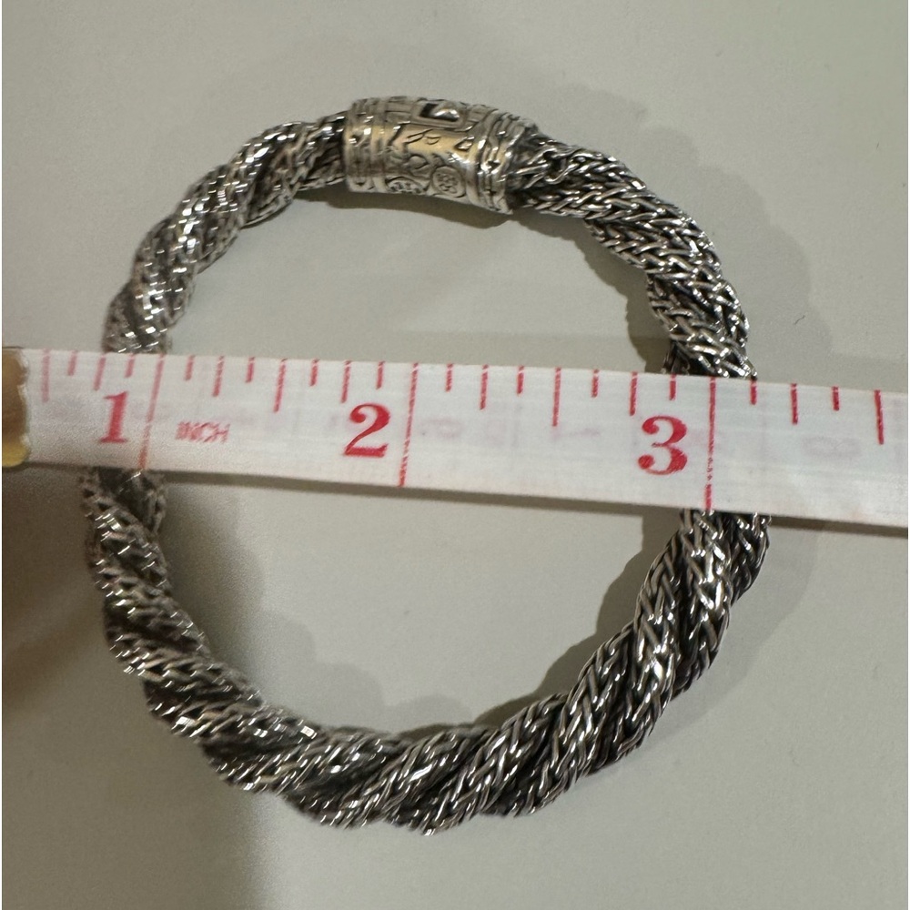 Authentic John Hardy sterling silver bracelet with diamonds on clasp - Picture 6 of 7